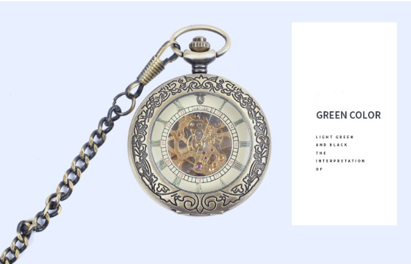 Vintage Mechanical Pocket Watch with Skeleton Design