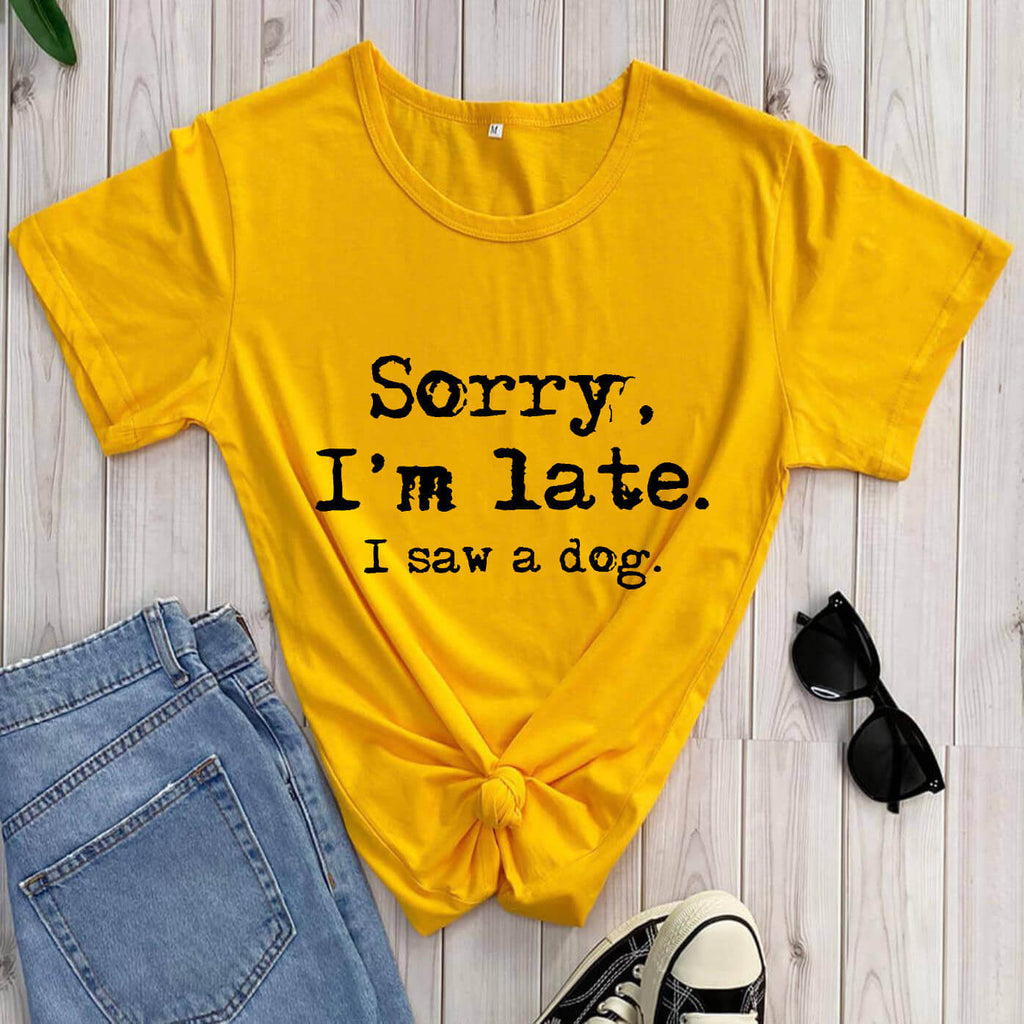 Dog Lover Letter Print T-Shirt