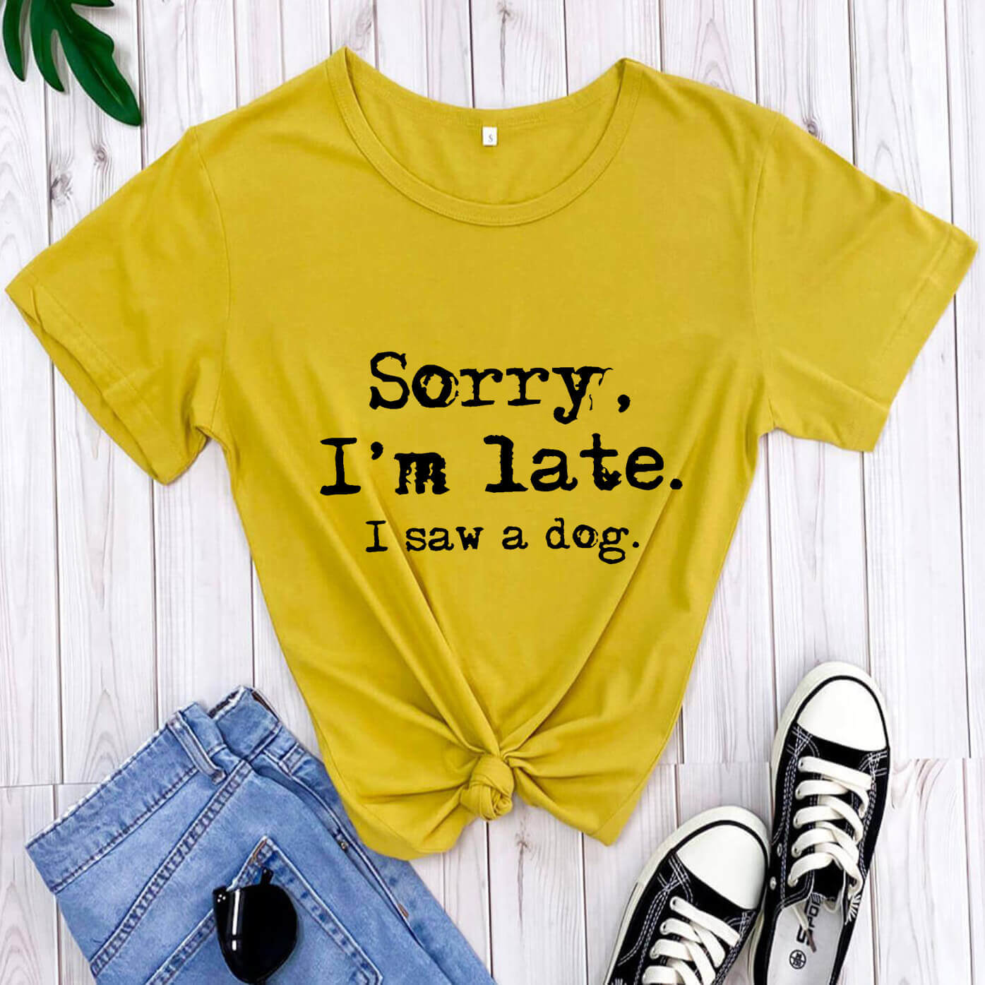 Dog Lover Letter Print T-Shirt