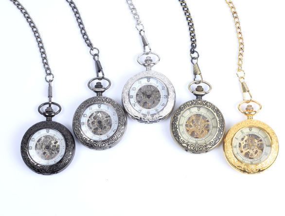 Vintage Mechanical Pocket Watch with Skeleton Design