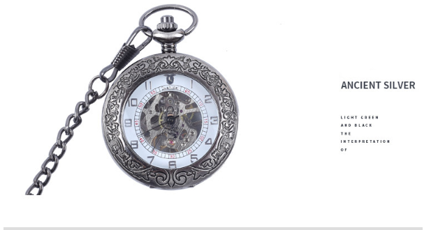 Vintage Mechanical Pocket Watch with Skeleton Design