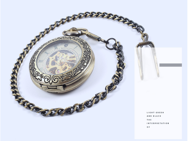 Vintage Mechanical Pocket Watch with Skeleton Design